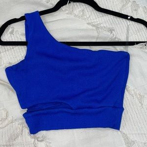 Cropped one shoulder top